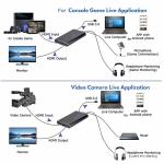 4K HDMI USB HD Video 3.0 Video Capture Card Compatible 1080P 60fps for OBS Capturing/Gaming Live