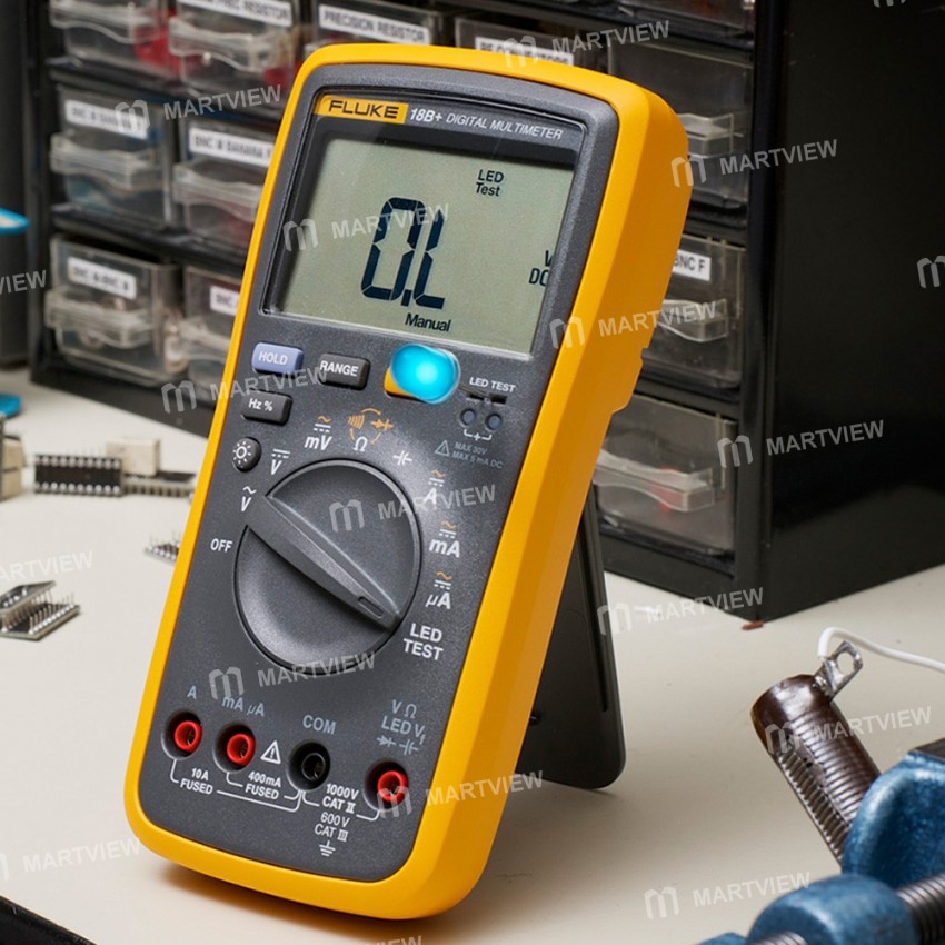 Fluke 18B+ AC DC Auto Range LED Test Digital Multimeter Meter Tester