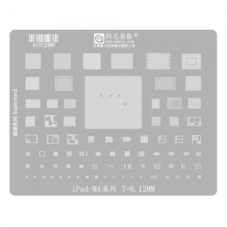 Amaoe 0.12mm M4 339S01450 Series CPU BGA Reballing Stencil for Apple iPad Pro 2024