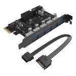 Orico PVU3-5O2I USB3.0 5-Port PCI-E Dual Chip High-Speed Expansion Card with 20 Pin Slot