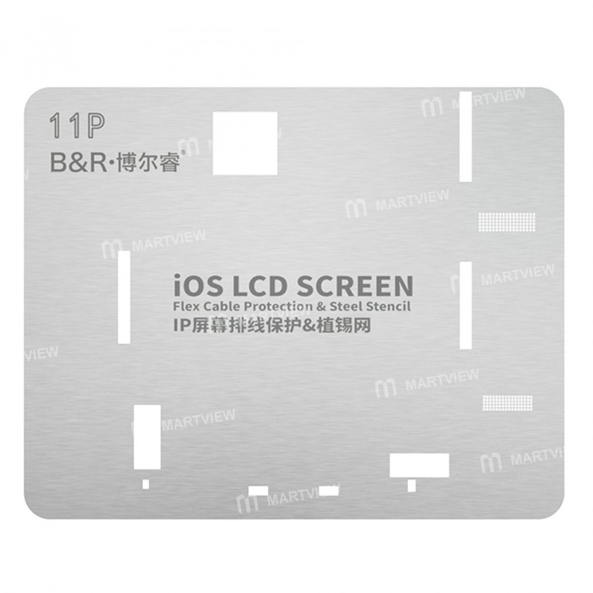 B&R IO6 iOS LCD Screen IC Flex Cable Protection & Steel Stencil Set for iPhone 11 to 13 Pro Max