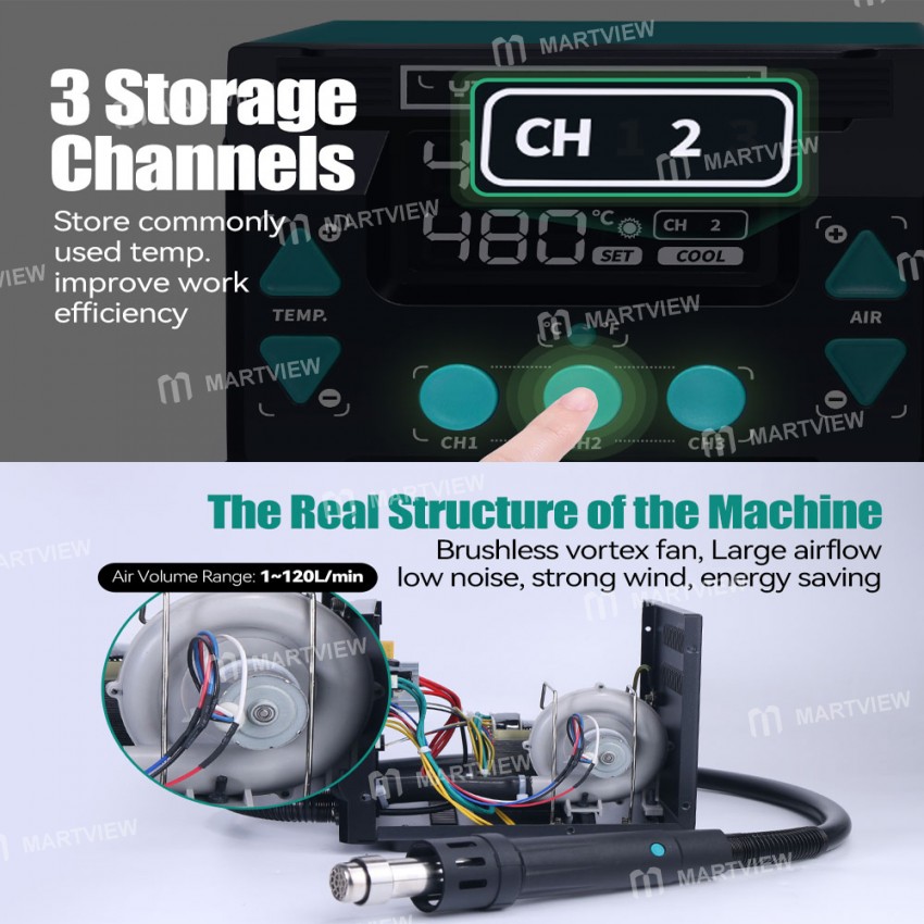 yihua 813-3-in-1-intelligent-soldering-rework-station-with-heat-gun-station-and-power-supply-7