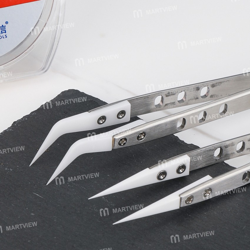 kgx tc002-insulation-nonmagnetic-ceramic-head-stainless-steel-tweezers-for-mobile-phone-repair-6