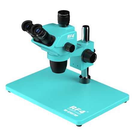 RF4 RF6745TVP 6.7-45X Synchronous Zoom Trinocular Stereo Microscope with Aluminum Alloy Big Base
