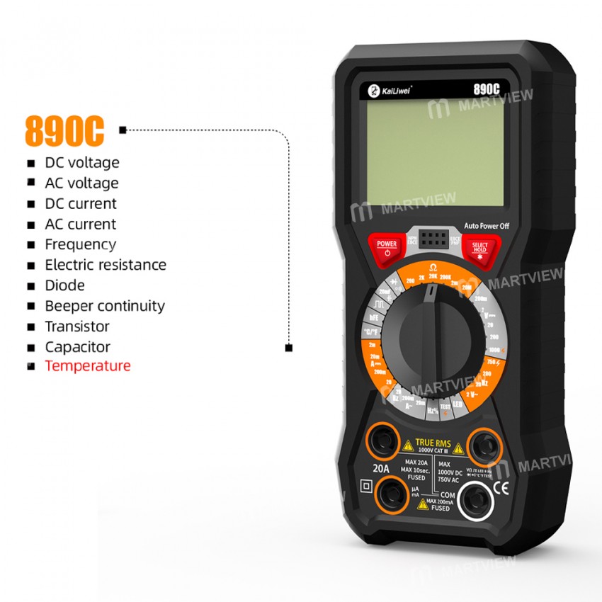 KaiLiWei 890C/890D Professional Manual Range High-precision Digital Multimeter