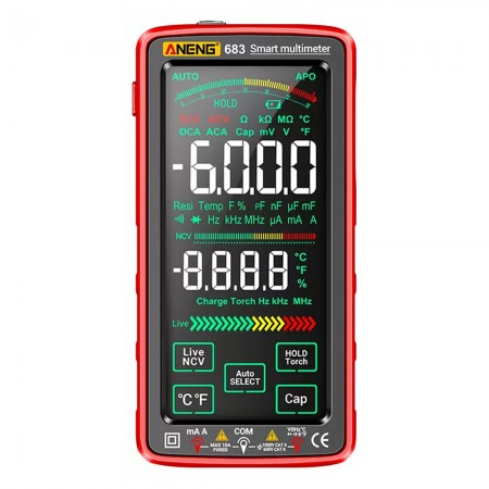Aneng 683 6000 Counts AC / DC High-end Touch Smart Multimeter with NCV & Temp Testing