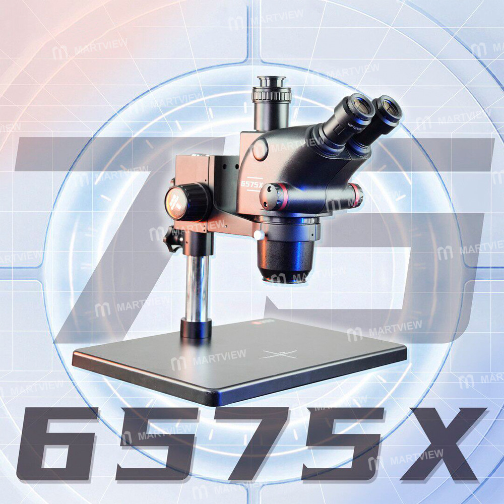 YCS 6575X 6.5-75X Continuous Zoom Trinocular Stereo Microscope