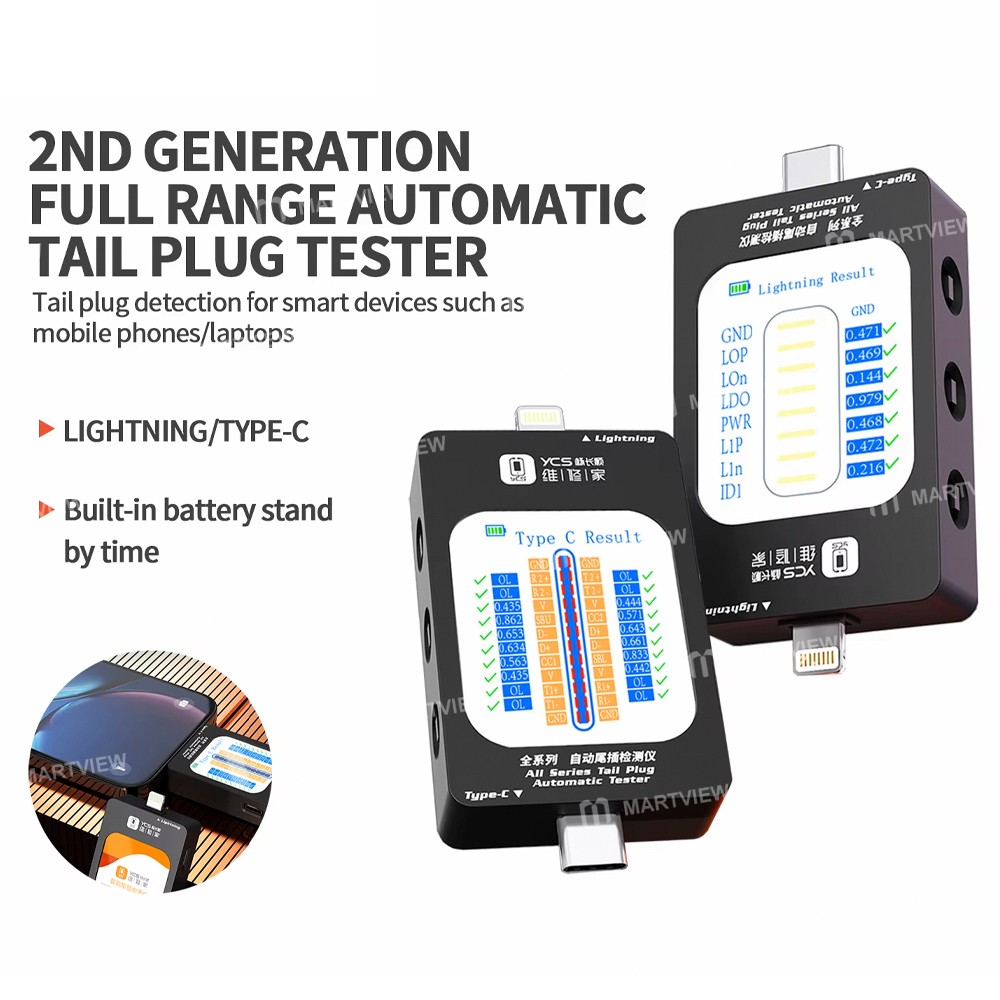 ycs 2nd-generation-lightningtype-c-full-range-automatic-tail-plug-tester-for-iphone-android-2