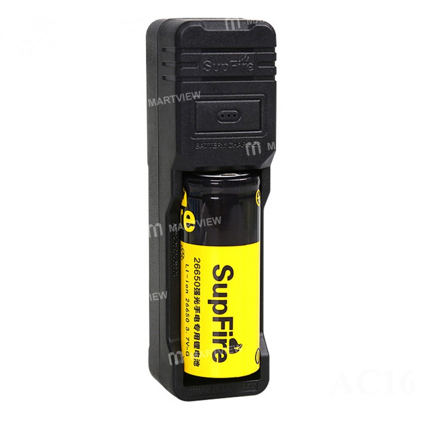 Supfire AC16 USB Smart Battery Charger for 18650/18350 /26650/14500/16340/18490/10440 Rechargeable B
