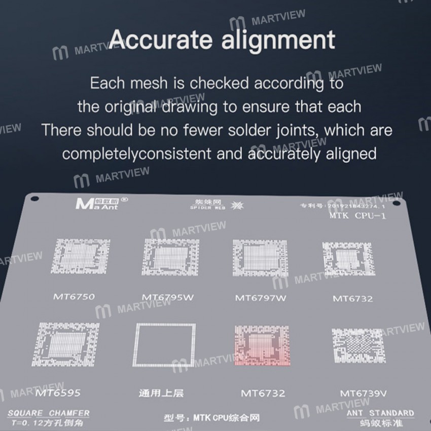 MaAnt 0.12mm High-quality MTK CPU Chip Series BGA Reballing Stencil