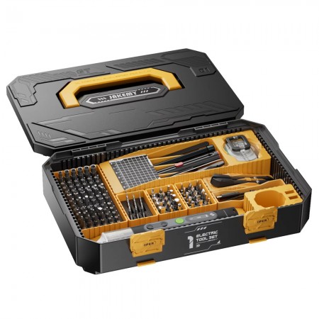 Jakemy JM-8198 135-in-1 Modular Manual Toolbox with Electric Screwdriver Handle & 117 Precision Bits