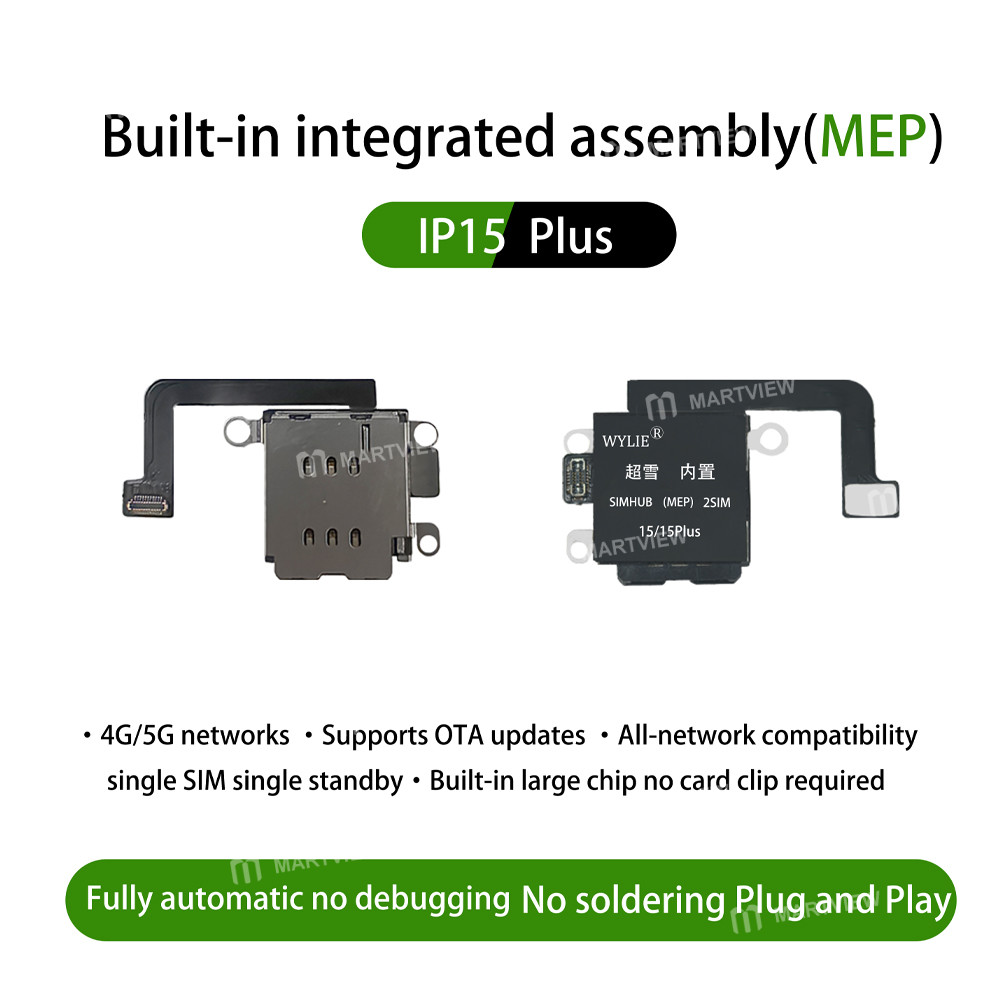 wylie simhub-built-in-mep-integrated-card-slot-finished-product-physical-dual-sim-for-iphone-12-16-7