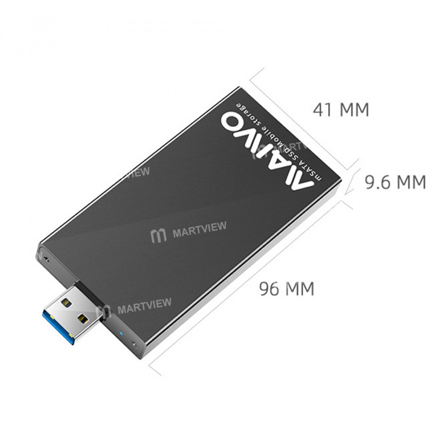 Maiwo K1642S Portable Aluminum Alloy 5Gbps USB 3.0 to mSATA SSD External Case