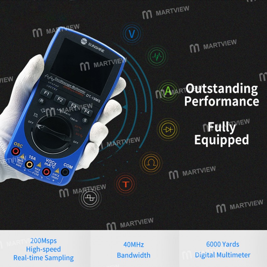 Sunshine DT-19MS 2in1Handheld Oscilloscope Multifunction LCD Display Test Meter