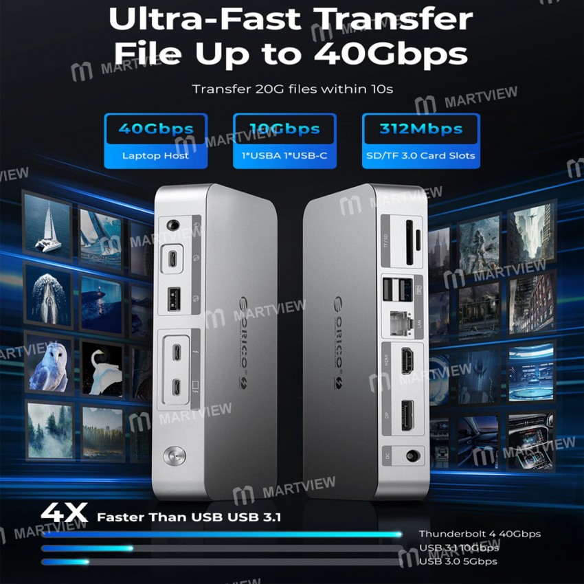 orico tb4-sv-12-in-1-type-c-to-hdmi-compatible-8k30hz-usb-32-gen2-thunderbolt-4-docking-station-7