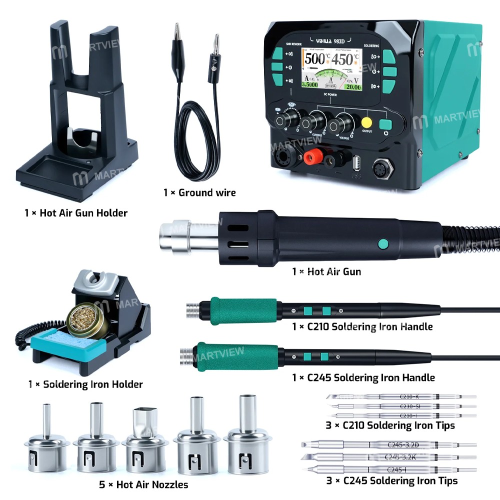 yihua 983d-3-in-1-1300w-hot-air-gun-soldering-iron--dc-power-supply-desoldering-rework-station-22