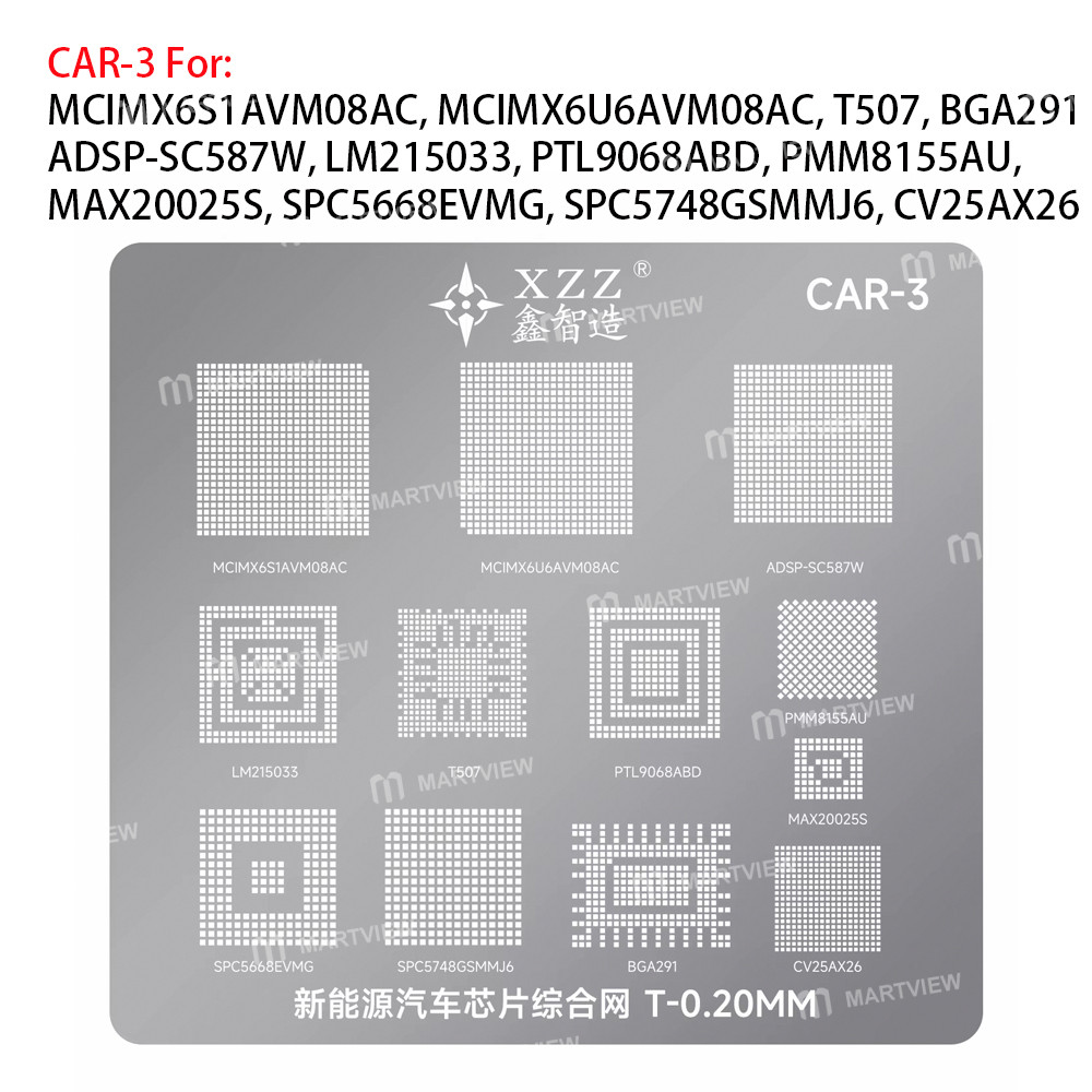 xzz car-series-new-energy-vehicles-ic-chips-comprehensive-bga-reballing-stencil-set-4