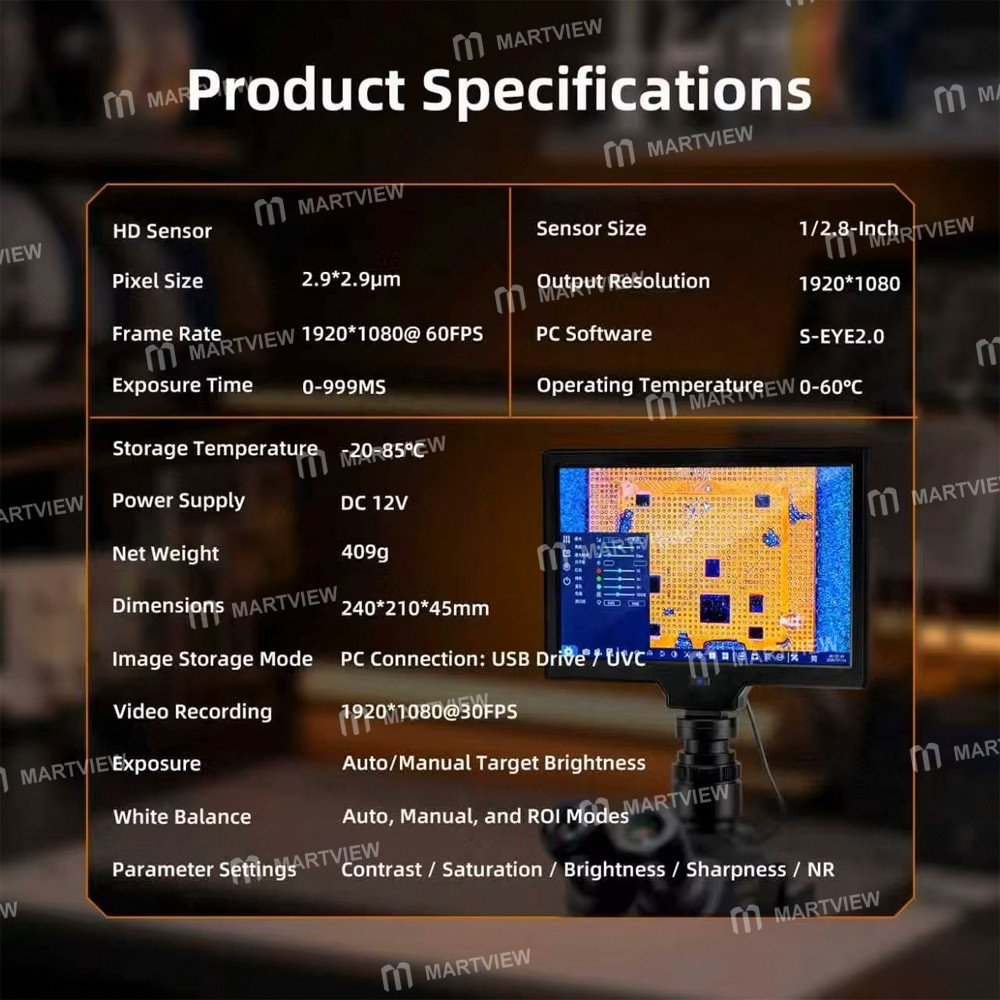 ycs x10pro-101-inch-hd-microscope-camera-all-in-one-display-with-measurement-and-calibration-7