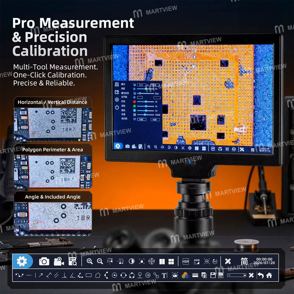 ycs x10pro-101-inch-hd-microscope-camera-all-in-one-display-with-measurement-and-calibration-6