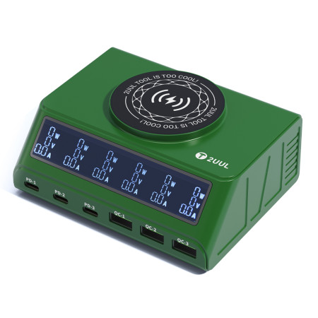 2uul PC11 110W Multi-Port PD + QC Desktop Charging Station with 15W Wireless Charging