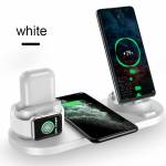 6-in-1 10W Qi Fast Wireless Charger Stand for Apple Watch/iPhone/Airpods Pro/Samsung/Xiaomi