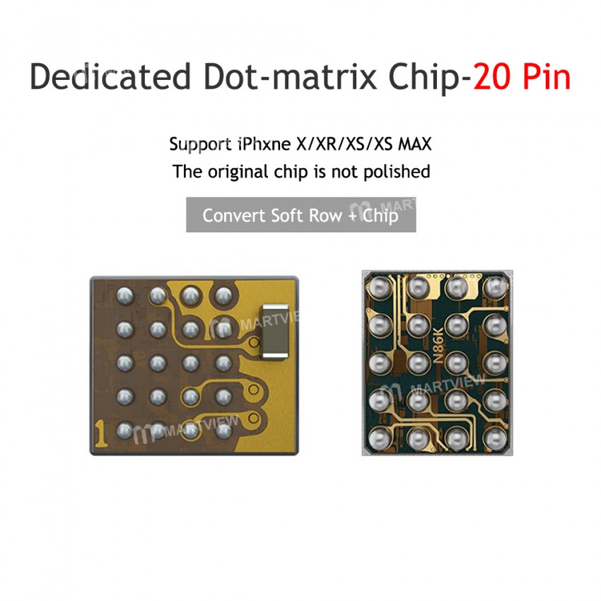 JCID 20-pin Dedicated Dot-matrix Chip Supports iPhone X/XR/XS/XS Max