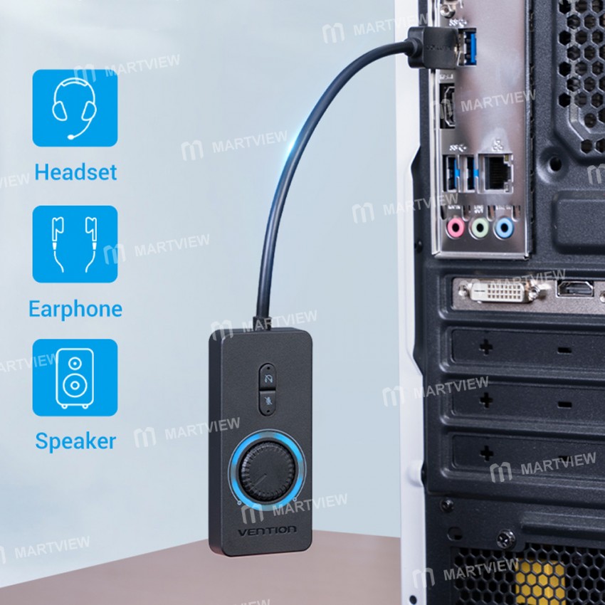 Vention CDRB USB2.0 to 3.5mm External Sound Card Audio Adapter for Phone/Computer/Laptop/PS4