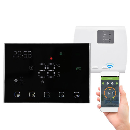 Programmable Smart Digital Thermostat Room thermostat with LED touchscreen WiFi connection Replacement for Google Home Alexa Home Market Factory School Office Hotel Gas Boiler Heating