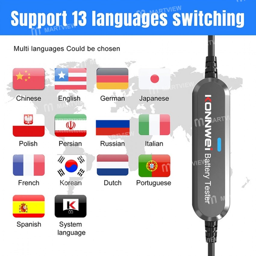 BK100 Multifunction Bluetooth 12V Lead-Acid Battery Diagnostic Test Instrument
