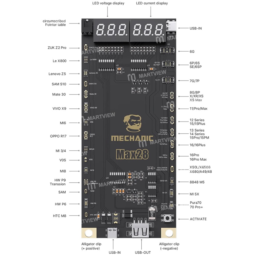 mechanic max28-battery-activation-detection-board-for-iphone-6-to-16pro-max-android-3