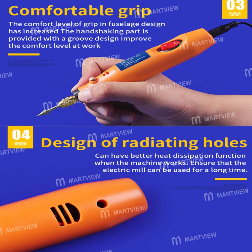 HiLDA JD5208 220V Mini Electric Grinder Jade Carving Polishing Micro Drill Engraving Pen Rotary Tool