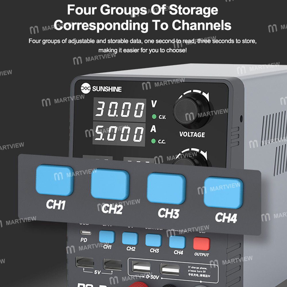 sunshine p2-pro-330w-4-segment-storage-channel-high-precision-adjustable-dc-stabilized-power-supply-
