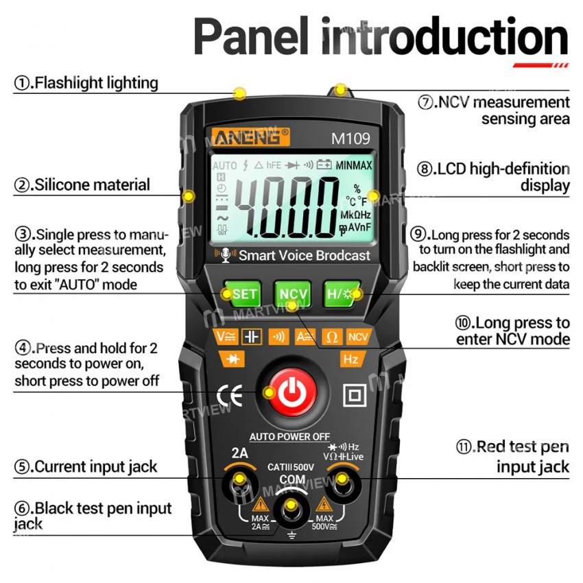 aneng m109-4000-intelligent-anti-burning-count-digital-multimeter-with-voice-announcement-7