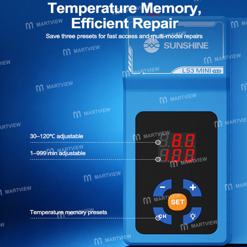 sunshine ls3-mini-v20-105-inch-lcd-screen-remover-heating-separator-pad-with-green-dust-detection-12