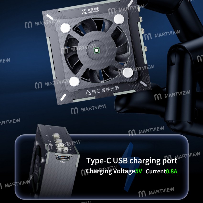 mega idea-2-in-1-three-speed-adjustment-uv-curing-cooling-fan-for-mobile-phone-repair-12