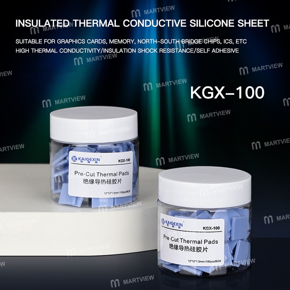 kgx 100-12x12x15mm-cpu-pre-cut-heatsink-silicone-pad-for-ssd-cpu-ic-chips--100pcs-2