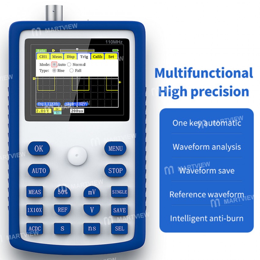 Fnirsi-1C15 Handheld Digital Oscilloscope 500MS / S Sampling Rate with 110MHz Bandwidth 1KHz / 3.3V