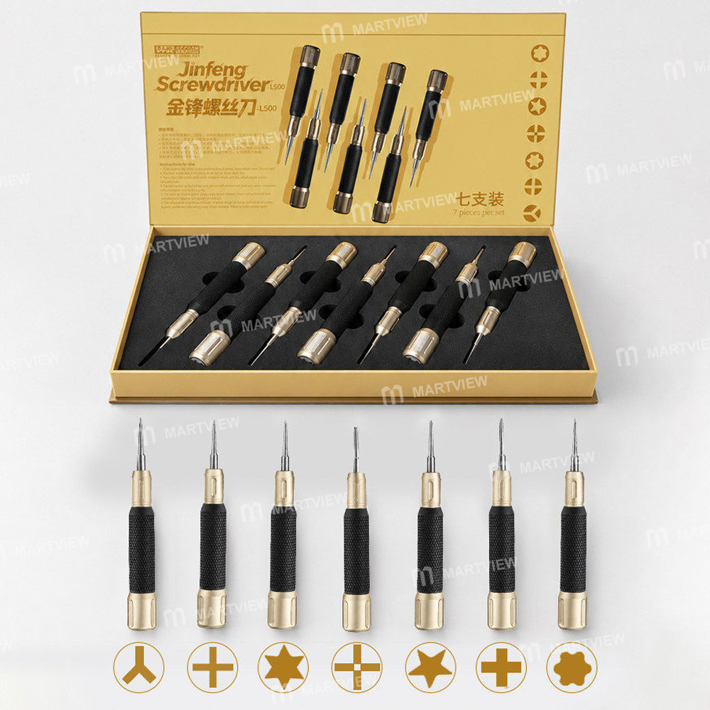 keguan l500-jinfeng-7-in-1-s2-alloy-magnetic-precision-screwdriver-set-for-phone-tablet-laptop-repai
