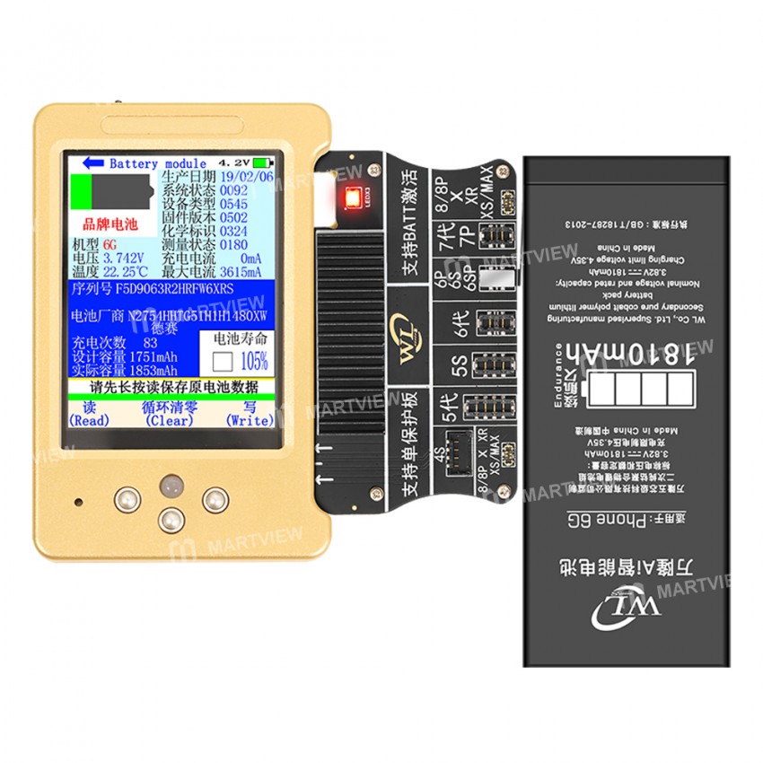 WL V6 V11 Dot Matrix Programmer LCD Screen Original Color Headset Touch Battery Face ID Repair for P