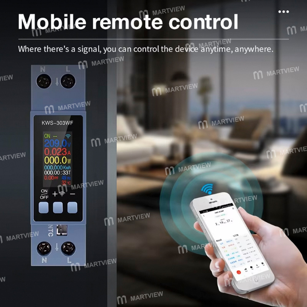kws 303-series-multifunctional-rail-mounted-voltage-current-meter-with-power-off-protection--wifi-fu