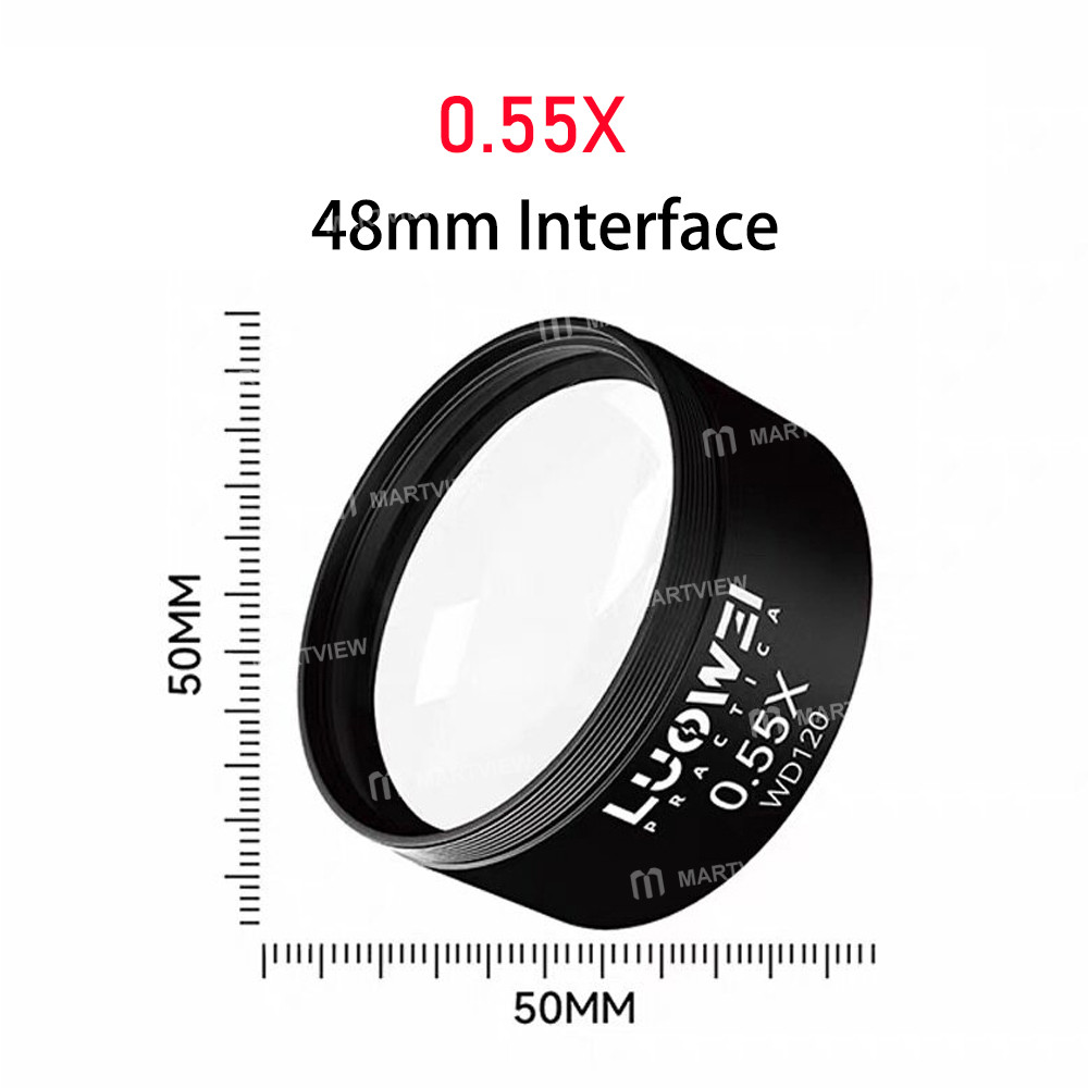 luowei wd120-055x-075x-high-refractive-index-hd-microscope-auxiliary-objective-6