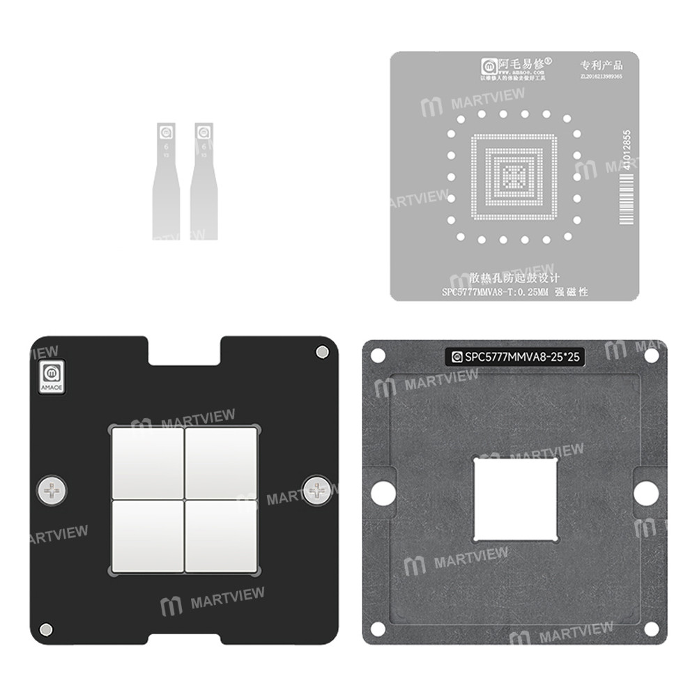 amaoe 025mm-spc5777mmva8-nxp-automotive-computer-board-mcu-chip-bga-reballing-stencil-platform-set-1