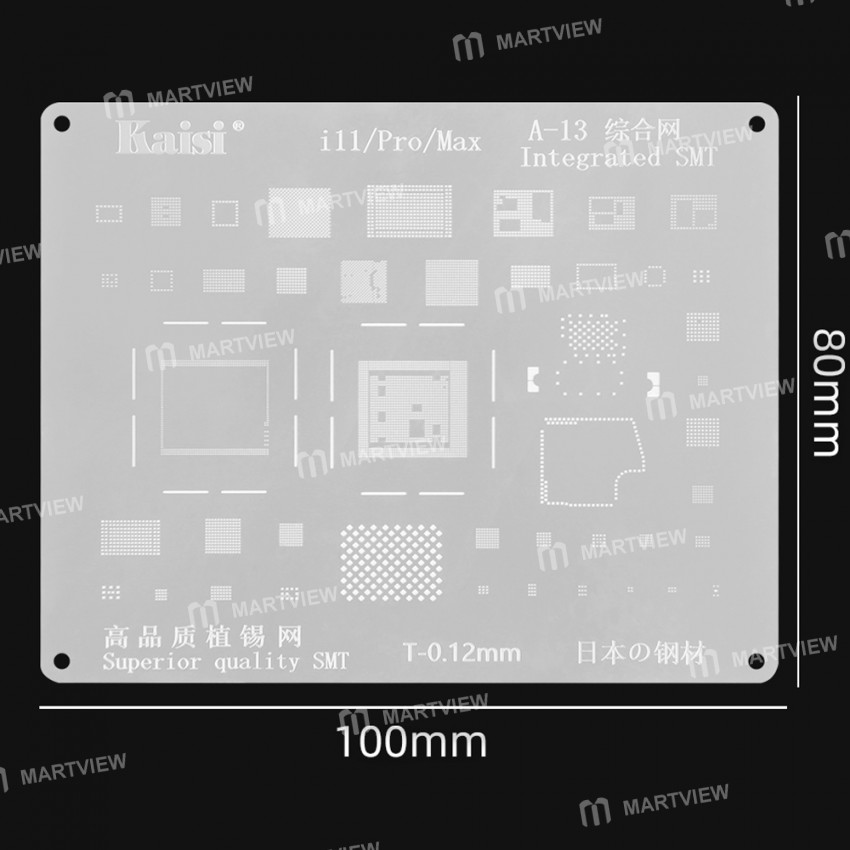 Kaisi 0.12mm BGA Reballing Stencil Net for iPhone 6 to 11 Pro Max