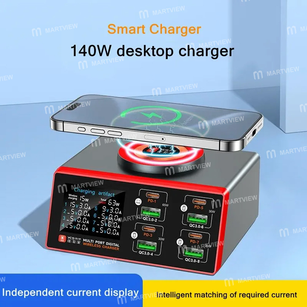 ycs s600-155w-8-port-qc30pd-digital-display-fast-desktop-charging-station-with-wireless-charging-6