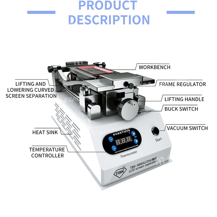 TBK-988X 7-inch LCD Glass Curved Screen Separate Machine
