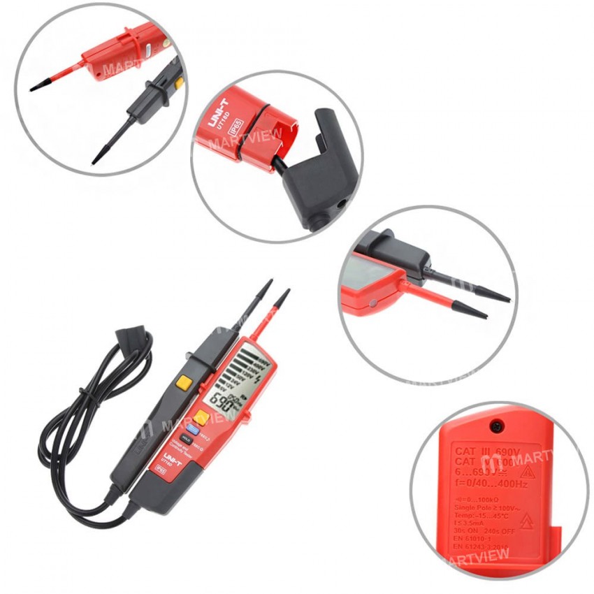 UNI-T UT18D Auto Range Voltage and Continuity Multimeter with LCD Backlight