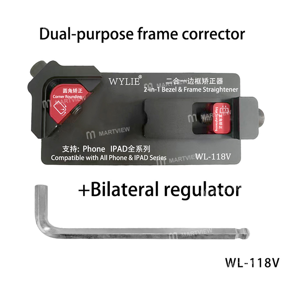 wylie wl-118v-2-in-1-bezel-frame-straightener-for-iphone-ipad-right-angle-rounded-corner-correction-