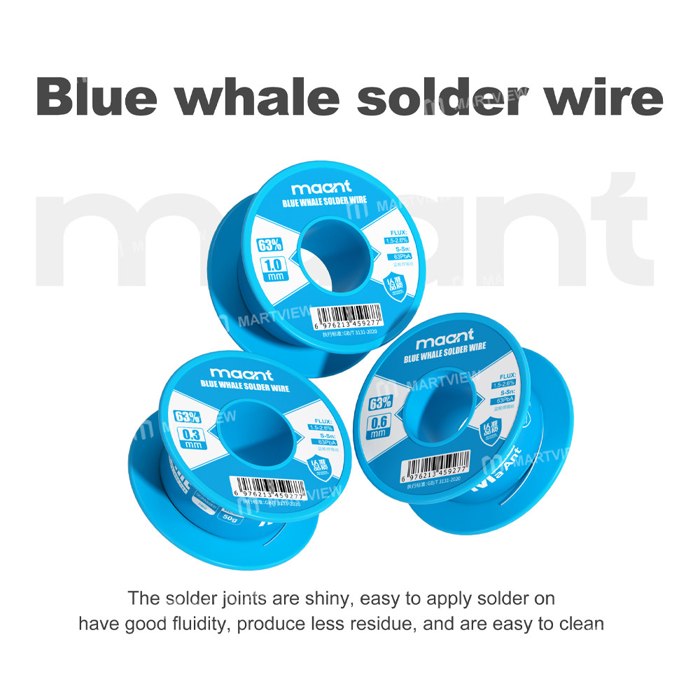 maant blue-whale-50g-high-purity-no-clean-low-odor-precision-solder-wire--3pcs-6