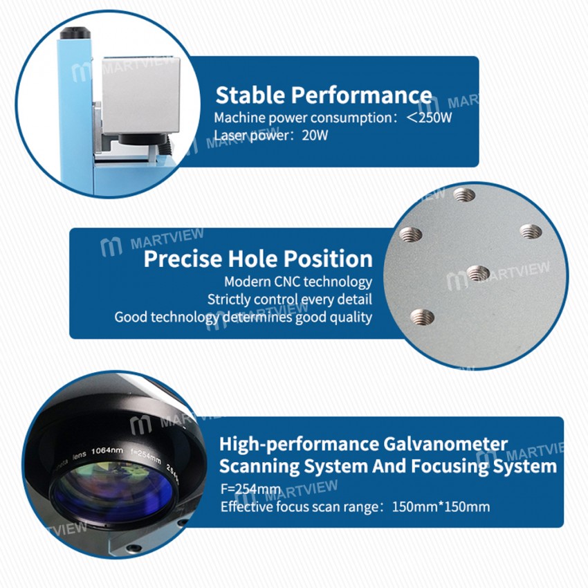 Sunshine SS-890B 20W Fiber Laser Frame Removal Marking engraving Machine with Intelligent Ranging Fu