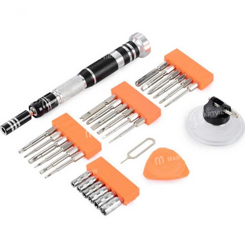 JAKEMY JM-8142 30 in 1 Aviation Aluminum Interchangeable Screwdriver Set for Mobile Phone